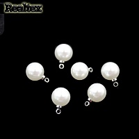 Бусины-подвесы пластик Realtex  8мм (50шт) цв.белый/серебро