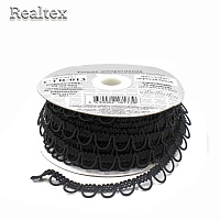 Тесьма с эластичными петлями CTR-013 5-10мм цв.чёрный