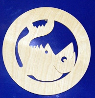 Заготовка для декорирования деревянная Циферблат "зодиак "Рыбы" 24см