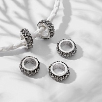 Разделитель для бус 1896207 "Кольцо" цв.белый/серебро