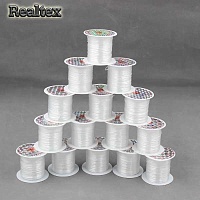 Нить-резинка без оплетки Realtex 0,6мм (25шт*9,1м) цв.белый