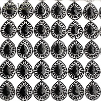 Термоаппликации-стразы №27 на листе 24*40см (80шт) цв.черный