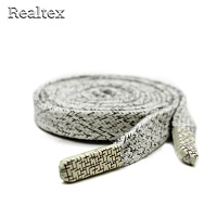 Шнур с наконечниками Realtex R- 1 плоский в крапинку шир.12мм дл.140см (10шт) цв.светло-бежевый