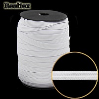Резинка вязаная Realtex 10мм (100м) цв.белый 