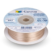 Лента атласная 3мм двухсторонняя Al-3P "Gamma" цв.093 бежевый