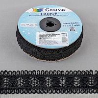 Кружево гипюр  24мм GGM-2402 "Gamma" (10м) цв.GP002BL чёрный
