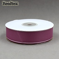 Лента репсовая 25мм RS (22.8м) цв.047 т.лиловый/серебро