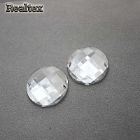 Стразы акриловые пришивные RS "Круг" 14мм цв.cristal 