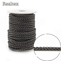 Цепочка декоративная RS 4мм (20м) цв.черный никель 