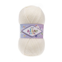 Пряжа Alize "Sekerim Bebe" (100гр) цв.062 светло-молочный