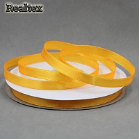 Лента атласная 6мм Realtex (27,4м) цв.024 тёмно-жёлтый
