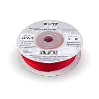 Лента капроновая  3мм OR-25 "Blitz" цв.036 красный
