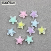 Бусины пластик Реалтекс Звездочка матовые прзрачные с цветной сердцевиной (500гр) цв.mix