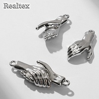 Застежка магнитная 9824759 "Руки" (2шт) цв.серебро