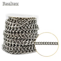 Цепочка декоративная RS B 10*13*2,5мм (10м) цв.никель 