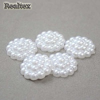 Полу-бусы Реалтекс фигурные 20мм "Budha Head" цв.белый 