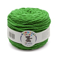 Пряжа Астра "Плюшевая" (100%полиэстер) (2*100гр*80м) цв.417 зелёный 