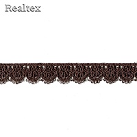 Кружево  гипюр  Realtex  18мм LF-190/CS091 цв.299 коричневый