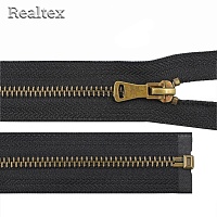 Молния металл Т.5 1 замок 75см разьемная цв.антик/580 черный