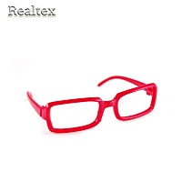 Очки без стекла прямоугольные пластик 26287 9см для игрушек цв.красный