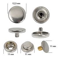 Кнопка 12,5мм TBY Delta нержавеющая сталь (36шт) цв.никель