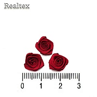 Розочки пришивные атласные Реалтекс R-2 цв.бордовый