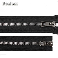 Молния трактор  Realtex R-16 декоративная Т.5 1замка 100см разъемная (зиг-заг) цв.черный/черн.никель
