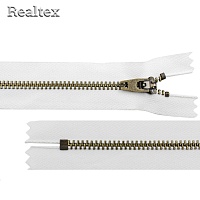 Молнии джинсовые JIN 4B бронза 20см Т.4, неразъёмная №1 (10шт) цв.101 белый