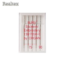 Иглы БШМ ORGAN вышивальный для шелка №75-90 в пенале