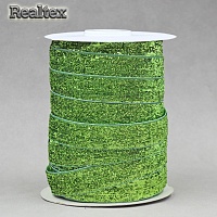 Лента бархатная люрекс RS 10мм цв.24 салатовый