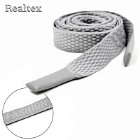 Шнур с наконечниками Realtex R- 3 Fashion плоский шир.15мм 140см (10шт) цв.серый