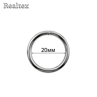 Кольцо разъёмное металлическое 20*3,0мм Realtex цв.никель