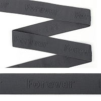 Резинка тканная 35мм TBY с надписью FOREVER цв.серый