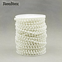 Бусины тесьма  RS  6мм цв.молочный